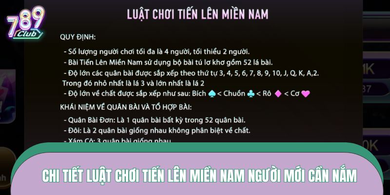Chi tiết luật chơi Tiến lên miền Nam người mới cần nắm